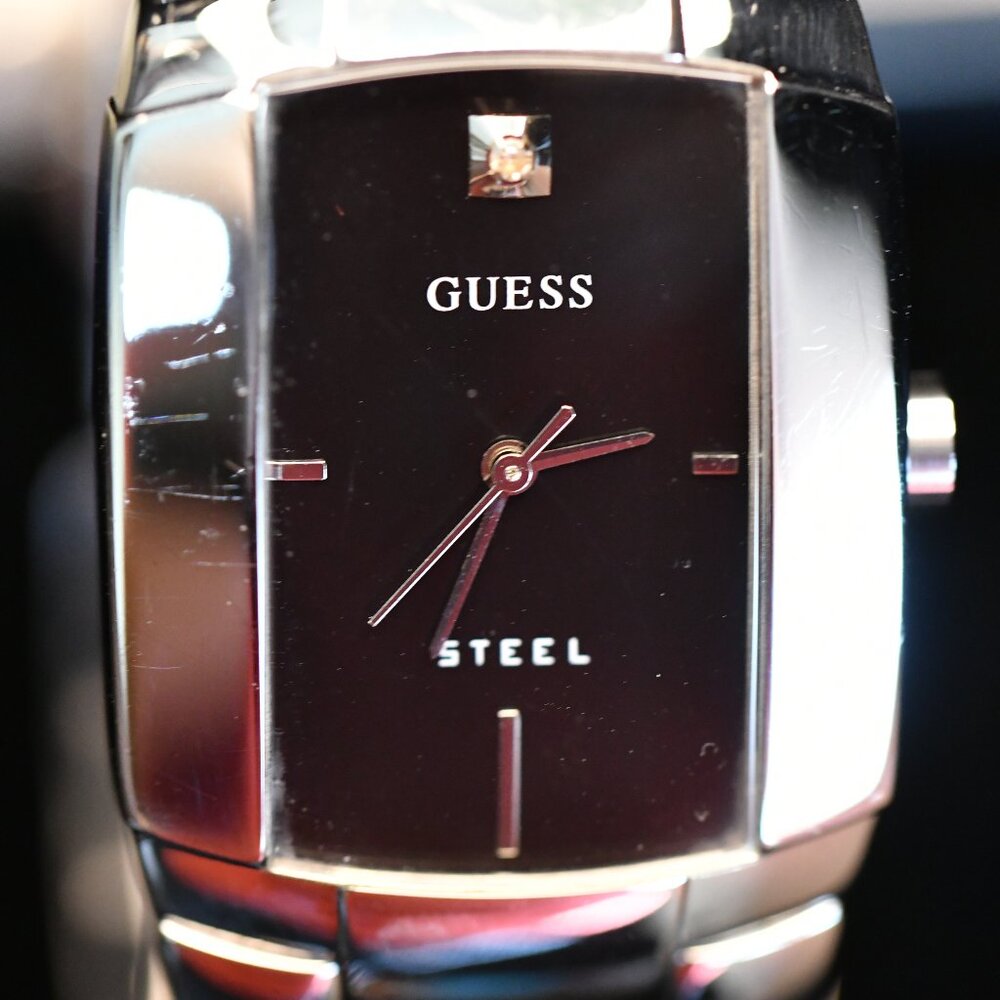 Guess G95216G Men's Watch Diamond Marker Black Dial
